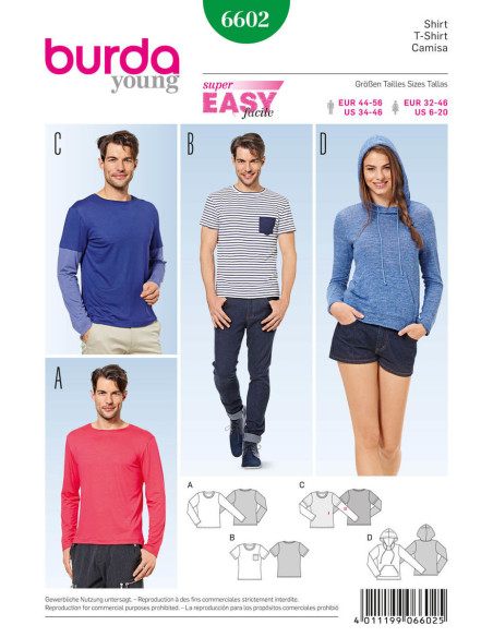 T-shirt pattern - Burda 6602