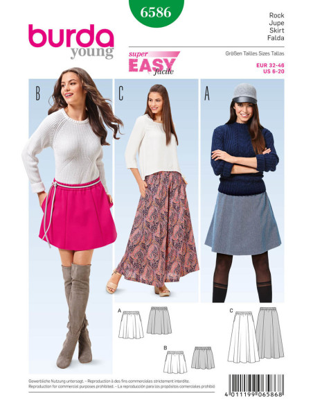 Skirt pattern - Burda 6586