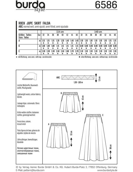 Skirt pattern - Burda 6586