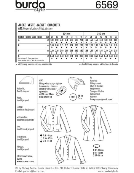 Jacket pattern - Burda 6569