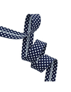 Polka dot bias - Navy blue