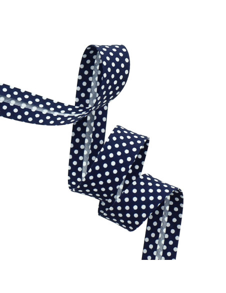 Polka dot bias - Navy blue