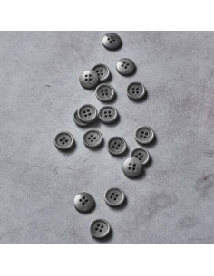 Round-edged corozo button - Gray 2