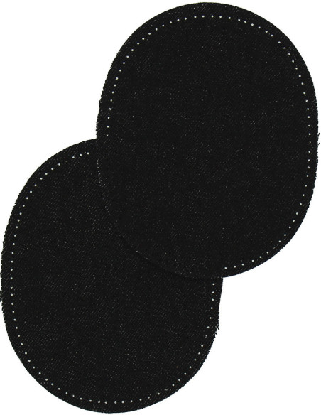 Pair of iron-on elbow and knee patches - Black jeans