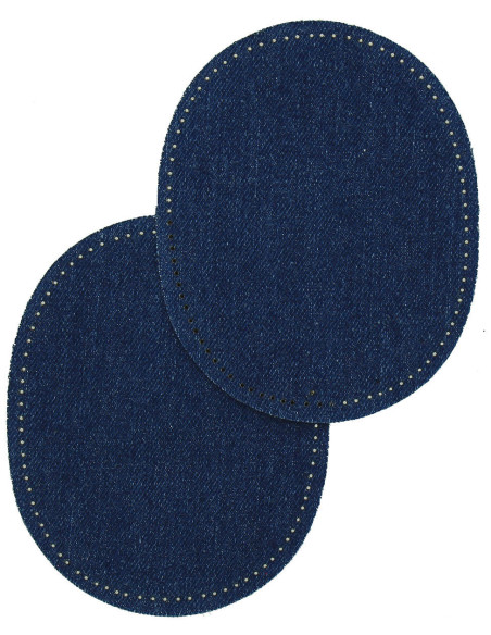 Iron-on elbow and knee patches - Blue denim jeans