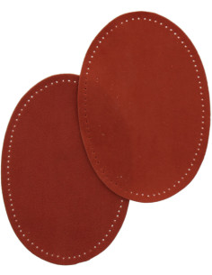 Pair of iron-on elbow and knee patches - Terracotta faux suede