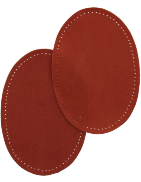 Pair of iron-on elbow and knee patches - Terracotta faux suede