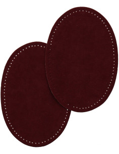 Pair of iron-on elbow and knee patches - Bordeaux faux suede