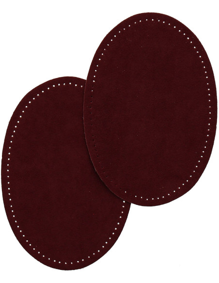 Pair of iron-on elbow and knee patches - Bordeaux faux suede