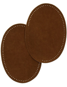 Iron-on elbow and knee patches - Light brown faux suede