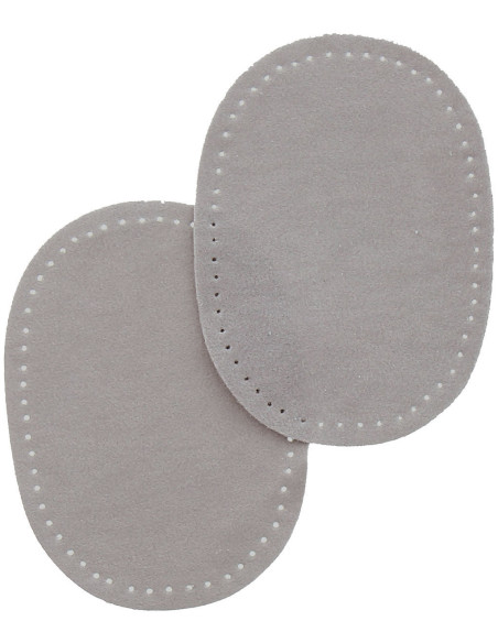 Mini pair of iron-on elbow and knee patches - Light gray faux suede