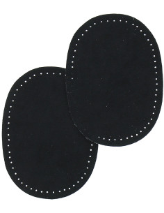 Mini pair of iron-on elbow and knee patches - Black faux suede