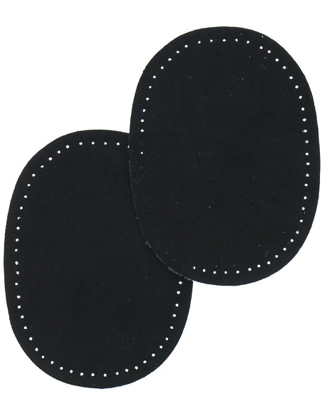 Mini pair of iron-on elbow and knee patches - Black faux suede