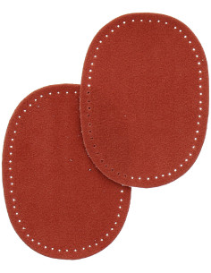 Mini pair of iron-on elbow and knee patches - Terracotta suede imitation