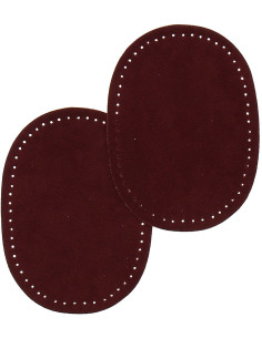 Mini pair of iron-on elbow and knee patches - Bordeaux faux suede