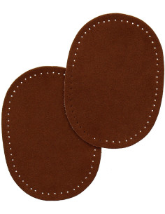 Mini pair of iron-on elbow and knee patches - Light brown faux suede