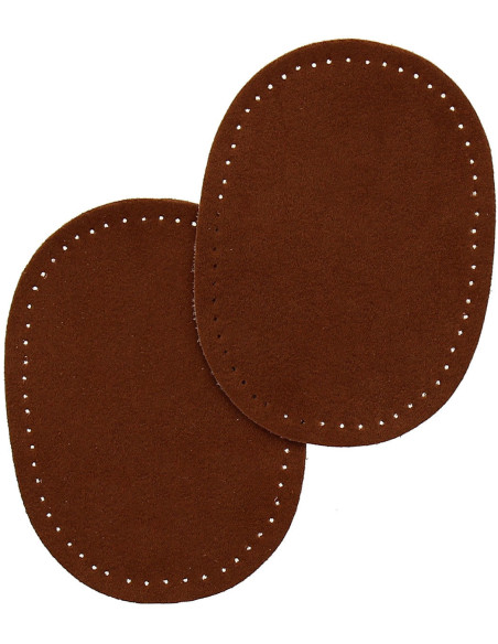 Mini pair of iron-on elbow and knee patches - Light brown faux suede