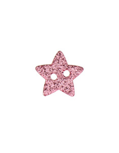 2-hole star glitter button - Pink 2