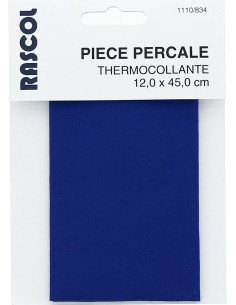 Iron-on percale for repair - Royal blue