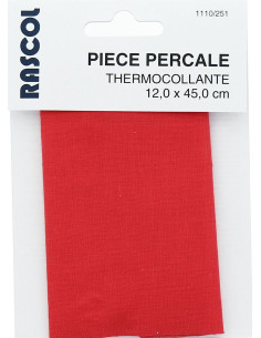Iron-on percale for repair - Vermilion red