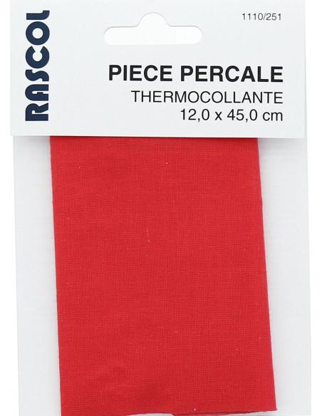 Iron-on percale for repair - Vermilion red