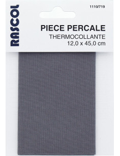 Iron-on percale for repair - Slate gray