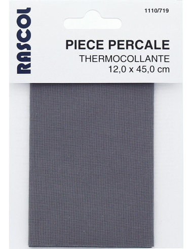Iron-on percale for repair - Slate gray