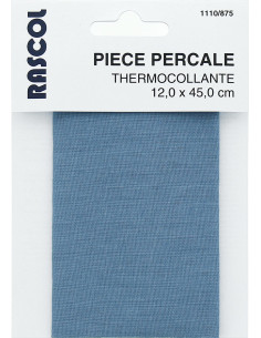 Iron-on percale for repair - Blue gray