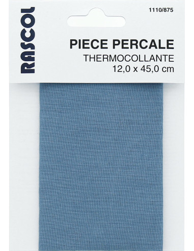 Iron-on percale for repair - Blue gray