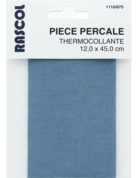 Iron-on percale for repair - Blue gray