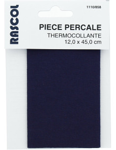 Iron-on percale for repair - Navy blue