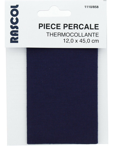 Iron-on percale for repair - Navy blue