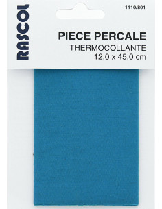 Iron-on percale for repair - Turquoise blue