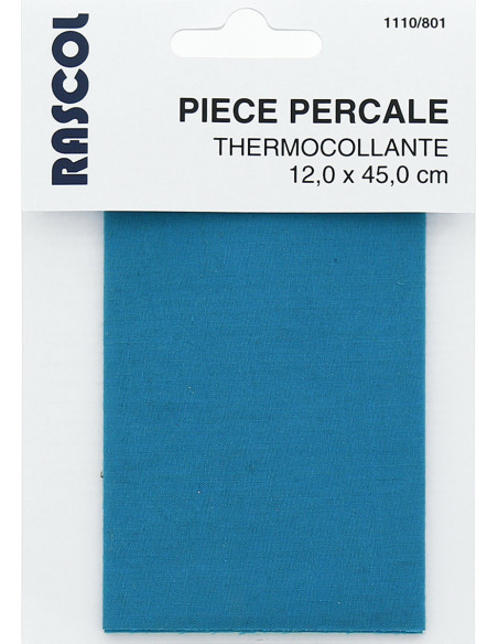 Iron-on percale for repair - Turquoise blue
