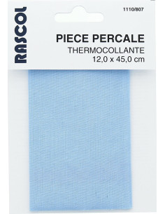 Iron-on percale for repair - Sky blue