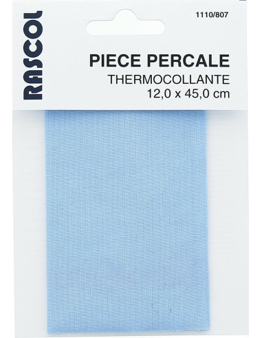 Iron-on percale for repair - Sky blue
