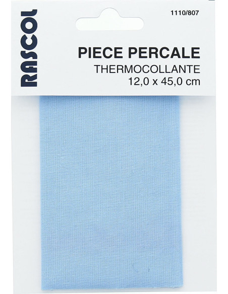 Iron-on percale for repair - Sky blue