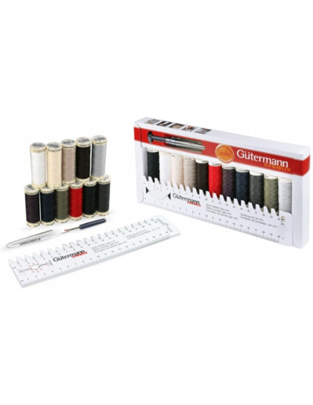 Set of 11 Gütermann sewing threads + accessories