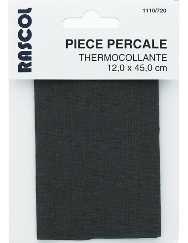 Iron-on percale for repair - Anthracite gray