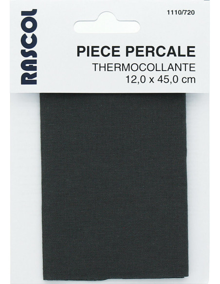 Iron-on percale for repair - Anthracite gray