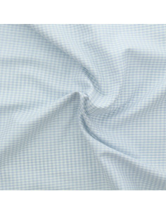 Light blue gingham fabric - Small checks