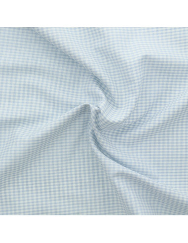 Light blue gingham fabric - Small checks