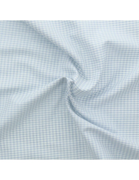 Light blue gingham fabric - Small checks