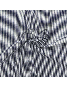 Navy blue gingham fabric - Small checks