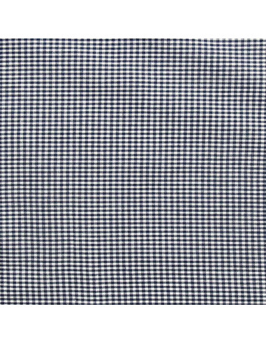 Navy blue gingham fabric - Small checks