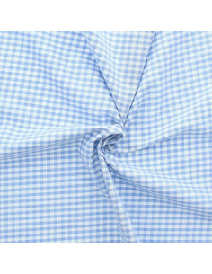 Large checkered Vichy fabric - Light blue