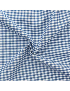 Large checkered Vichy fabric - Denim blue