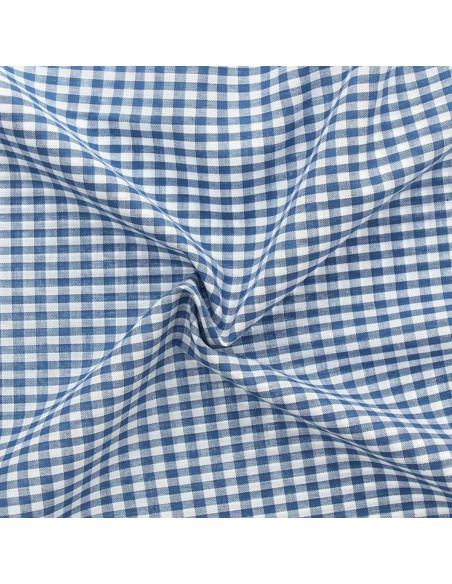 Large checkered Vichy fabric - Denim blue