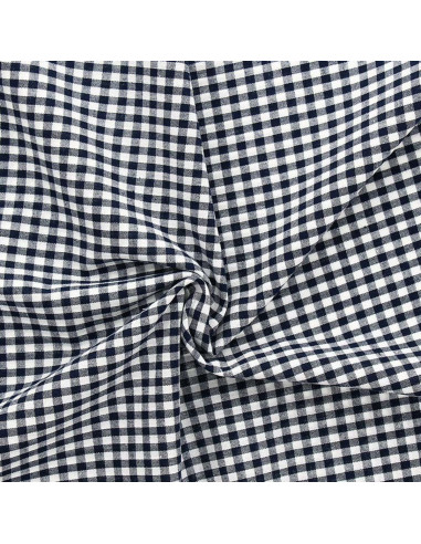 Large checkered Vichy fabric - Navy blue