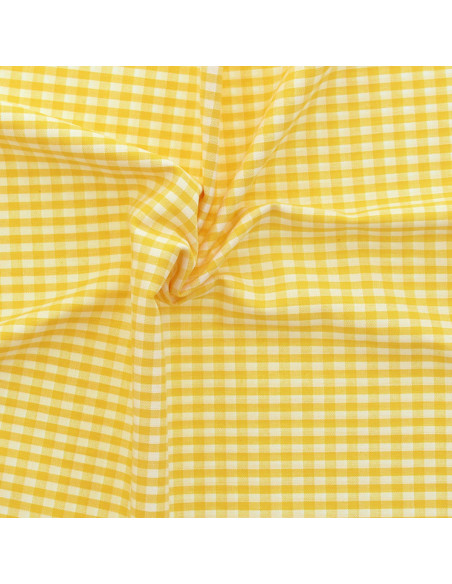 Large checkered Vichy fabric - Yellow
